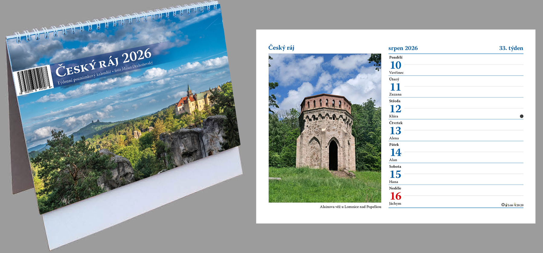 obrázek Český ráj 2026 – stolní týdenní 