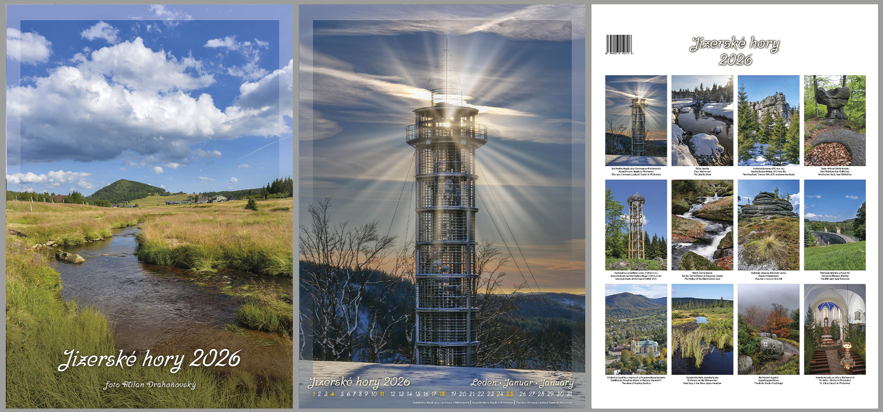 obrázek Jizerské hory 2026 – nástěnný měsíční